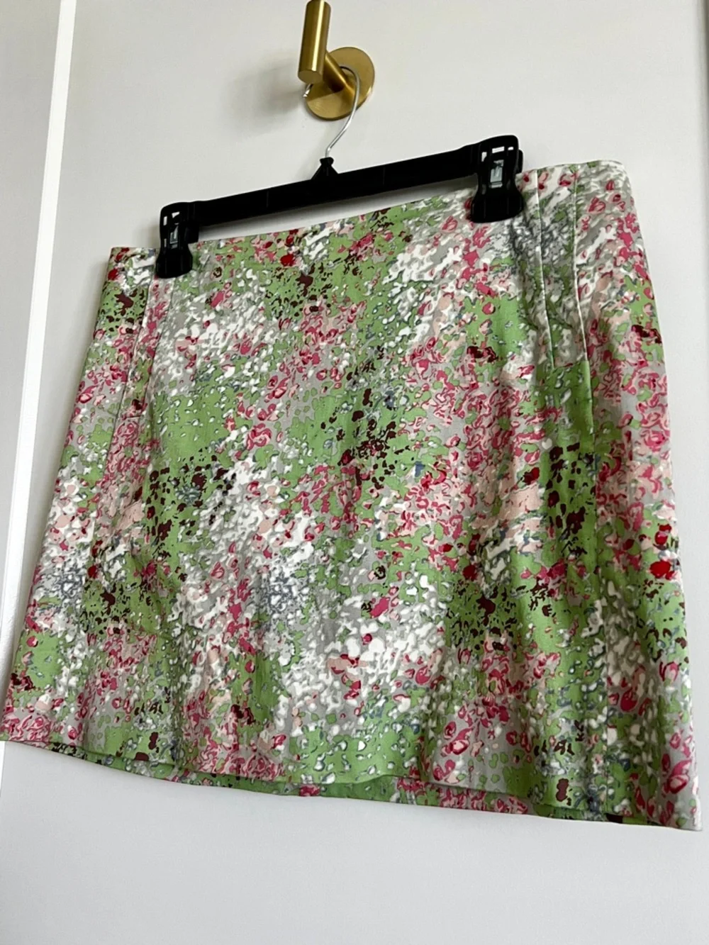 J. Crew Pink and Green Floral Mini Skirt